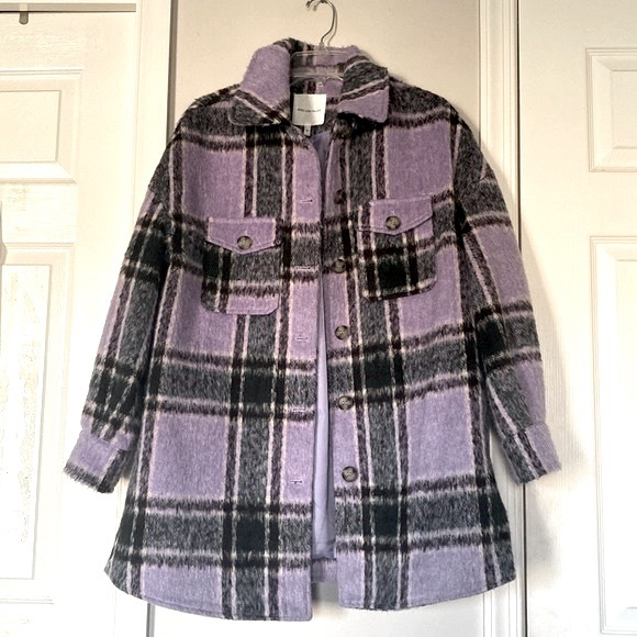 Avec Les Filles Plaid Fully lined Shirt Jacket -Shacket Small - Picture 7 of 17